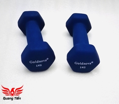 Tạ tay thép bọc su chất liệu nhung gai cao cấp Goldnova 1kg (giá 1 chiếc)