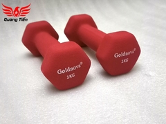 Tạ tay thép bọc su chất liệu nhung gai cao cấp Goldnova đỏ 1kg (giá 1 chiếc)