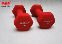 Tạ tay thép bọc su chất liệu nhung gai cao cấp Goldnova 2kg (giá 1 chiếc)