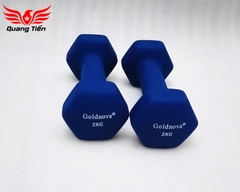 Tạ tay thép bọc su chất liệu nhung gai cao cấp Goldnova 2kg (giá 1 chiếc)