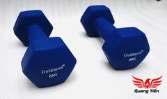 Tạ tay thép bọc su chất liệu nhung gai cao cấp Goldnova 6kg (giá 1 chiếc)