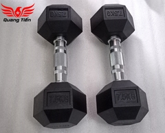 Tạ tay cao su lục giác cao cấp Iron Bull 7,5kg nhập khẩu ( giá 1 quả )