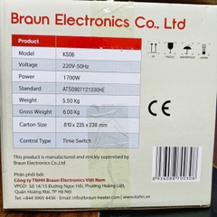 MÁY SẤY TỦ QUẦN ÁO KOHN BRAUN KS06