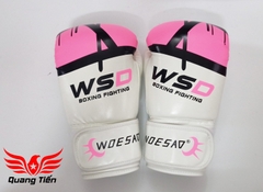Găng tay boxing WSD chính hãng màu trắng hồng