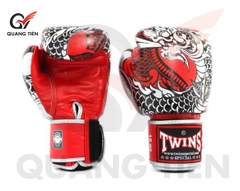 Găng Tay Boxing Twins FBGVL3-52 RỒNG NAGAS SILVER/RED