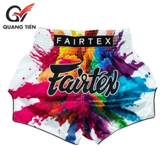 Quần Fairtex Muay Thai Shorts - BS1939 White Funky Soul