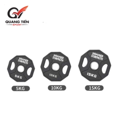 Tạ bánh cao su lõi thép Hammer Strength màu đen cao cấp lỗ 50 nhập khẩu (giá 1 cặp)