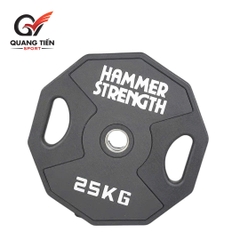 Tạ bánh cao su lõi thép Hammer Strength màu đen cao cấp lỗ 50 nhập khẩu (giá 1 cặp)