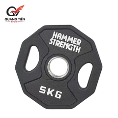 Tạ bánh cao su lõi thép Hammer Strength màu đen cao cấp lỗ 50 nhập khẩu (giá 1 cặp)