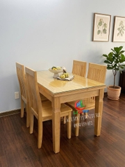 BỘ BÀN ĂN CHỮ NHẬT GỖ TẦN BÌ 1M4 -BBA02