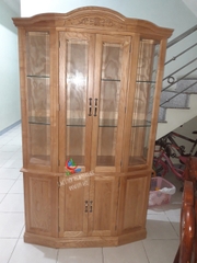 TỦ RƯỢU LỤC GIÁC 1M2 GỖ TẦN BÌ (SỒI NGA) -TR02