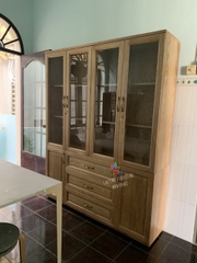 TỦ TRƯNG BÀY 1M6 GỖ TẦN BÌ (SỒI NGA) - TTB03
