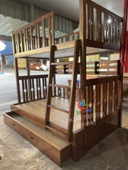 GIƯỜNG 3 TẦNG (1M2-1M4-1M2) CẦU THANG LEO GỖ TẦN BÌ - GN29B