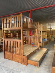 GIƯỜNG 3 TẦNG (1M2-1M4-1M2) CẦU THANG LEO GỖ TẦN BÌ - GN29B