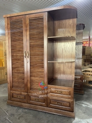 TỦ ÁO 3 CÁNH 1M6 CÁNH CHỚP + KỆ TẦNG BÊN PHẢI (TU17)