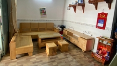SOFA GÓC GỖ TẦN BÌ (SỒI NGA)- SF01