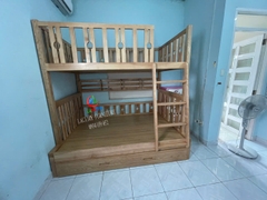 GIƯỜNG 3 TẦNG (1M2-1M4-1M2) CẦU THANG LEO GỖ TẦN BÌ - GN29
