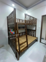 GIƯỜNG 2 TẦNG (1M2-1M4) CẦU THANG LEO GỖ TẦN BÌ - GN31