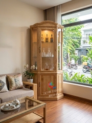 TỦ RƯỢU LỤC GIÁC 0.9M GỖ TẦN BÌ (SỒI NGA) - TR01