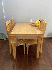 BỘ BÀN ĂN CHỮ NHẬT GỖ TẦN BÌ 1M4 -BBA02