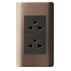Ổ cắm đôi 3 lổ Schneider Zencelo A 84426LUES2-BZ-G19 màu nâu nhũ 16A
