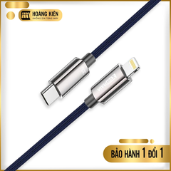 Cáp sạc nhanh dây bện dù đầu hợp kim kẽm 3A Vivumax CI16 TYPE C to LIGHTNING 30W, Màu Titanium xanh đen