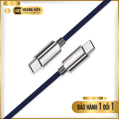 Cáp sạc nhanh dây bện dù đầu hợp kim kẽm 5A Vivumax CC16 Type C to Type C 66W - Màu Titanium xanh đen