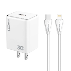 Bộ sạc nhanh cao cấp Vivumax PD30i 30W kèm cáp Type C to Lightning (IPhone/IPad/Airpod...) 27W