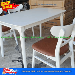 Bộ bàn ăn 4 ghế Mango bàn gỗ 1m2 – Gỗ tự nhiên, mặt nệm êm ái, giá tốt