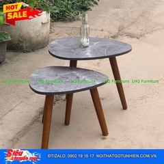 Bàn DIY Chân Gỗ Cao Su Màu Walnut – Mặt Hình Tim Độc Đáo, Hiện Đại Và Tiện Dụng