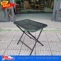 Bàn Cafe Xếp Gọn Khung Sắt – Kích Thước Vàng 40x60x51cm Cho Mọi Không Gian