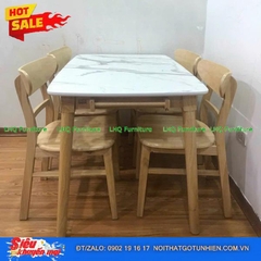 Bàn 1m2 giả đá 4 ghế Mango mặt gỗ – Sang trọng, bền đẹp, tinh tế cho mọi nhà