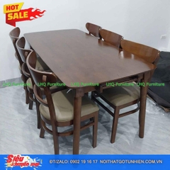 Bộ bàn 1m6 6 ghế Panda – Màu tự nhiên mộc mạc và màu Walnut sang trọng