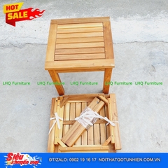 Bàn Cafe Gỗ Tràm Vuông 40 – Kích Thước 40x40x45cm, Chân Tháo Rời, Phối Hợp Mọi Loại Ghế
