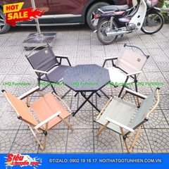 Bộ Bàn Bát Giác Sắt + 4 Ghế Camping Màu Worldcup 2026 – Siêu Phẩm Cho Mùa Bóng Đá