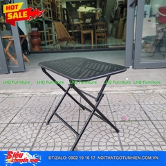 Bàn Cafe Xếp Gọn Khung Sắt – Kích Thước Vàng 40x60x51cm Cho Mọi Không Gian