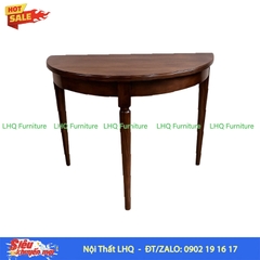 Bàn Vintage Bán Nguyệt – Dáng Trăng Khuyết, Ba Chân Tròn Tiện, Đẹp Mọi Góc Quán