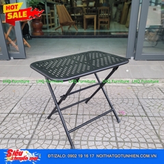 Bàn Cafe Xếp Gọn Khung Sắt – Kích Thước Vàng 40x60x51cm Cho Mọi Không Gian