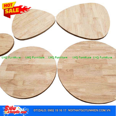 Mặt Bàn Tròn, Hình Tim Gỗ Cao Su Tự Nhiên – Nhỏ Gọn, Bền Đẹp, Dễ Decor