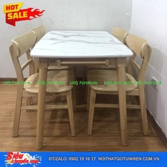 Bàn 1m2 giả đá 4 ghế Mango mặt gỗ – Sang trọng, bền đẹp, tinh tế cho mọi nhà