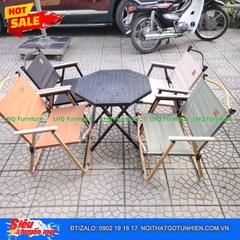 Bộ Bàn Bát Giác Sắt + 4 Ghế Camping Màu Worldcup 2026 – Siêu Phẩm Cho Mùa Bóng Đá