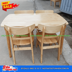 Bộ bàn ăn gỗ 1m2 4 ghế Mango mặt gỗ – Nguyên bản tự nhiên, bền đẹp, tinh tế