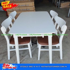 Bộ bàn ăn 4 ghế Mango bàn gỗ 1m2 – Gỗ tự nhiên, mặt nệm êm ái, giá tốt