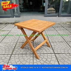 Bàn Cafe Xếp Gọn Gỗ Tràm Tự Nhiên 40x40x40cm – Chắc Chắn, Bền Đẹp, Giá Rẻ Tại Nội Thất LHQ