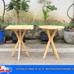 Bàn Chụm 60cm + 2 Ghế Panda Nệm – Tự Nhiên & Walnut – Giá sốc chỉ 1.200.000đ
