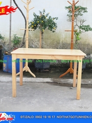 Bộ bàn 1,6m 6 ghế Cabin – Màu óc chó và màu tự nhiên, ghế đẩy gọn, tiết kiệm diện tích