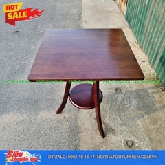 Bộ bàn 4 ghế Cabin bàn 2 tầng vuông 60cm – Màu nâu óc chó – Gỗ cao su tự nhiên