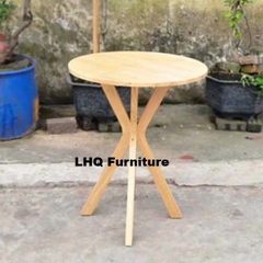 Bộ Bàn Ăn Chân Chụm Tròn 60 + 2 Ghế 7 Nan – Gỗ Tự Nhiên, Chắc Chắn – LHQ Furniture
