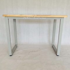 Bàn làm việc 1m, Chân sắt chữ U, Sơn tĩnh điện, Mặt Gỗ cao su