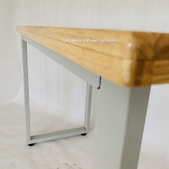 Bàn làm việc 1m, Chân sắt chữ U, Sơn tĩnh điện, Mặt Gỗ cao su